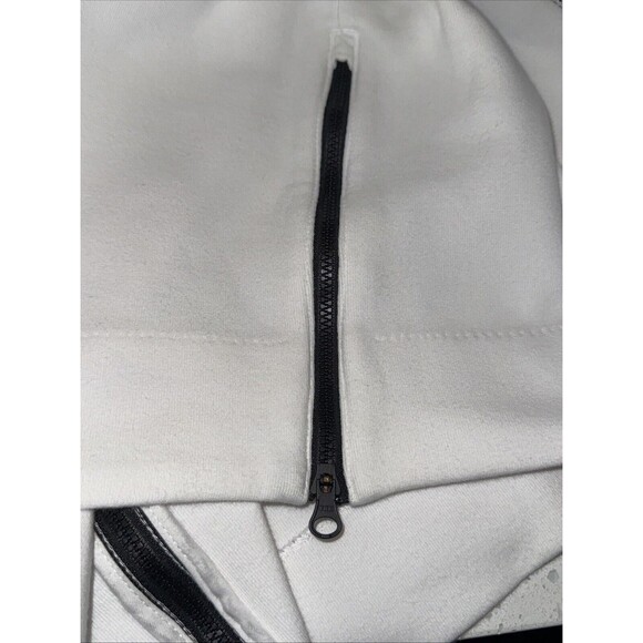 Nike White Tech Fleece Ribbed Long Sleeve Crew Neck Sweatshirt Large, EUC - Picture 9 of 12